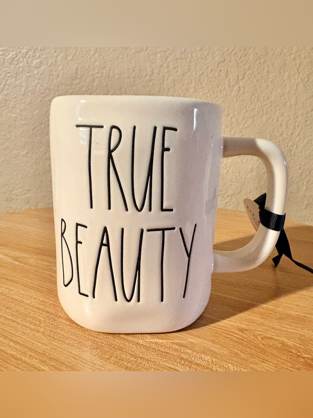 Rae Dunn True Beauty & The Beast Mirror Ceramic Mug Disney Princess 2-Sided New